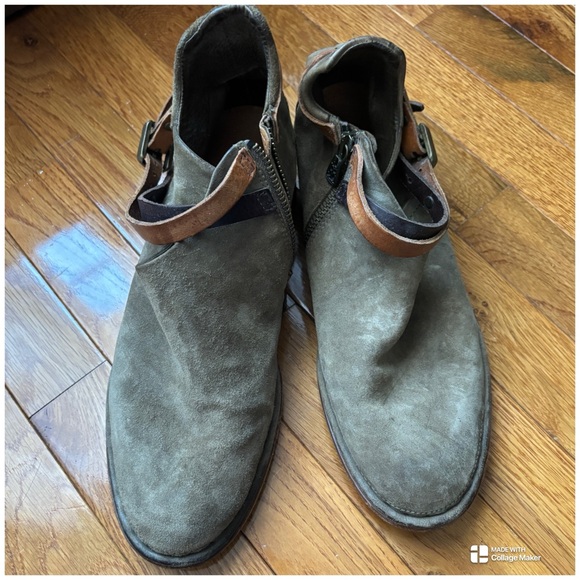 A.S. 98 Suede Leather Strappy Sand Ankle Booties Size 40/9-9.5 - Picture 11 of 13